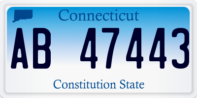 CT license plate AB47443