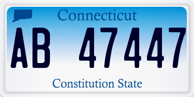 CT license plate AB47447