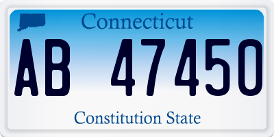 CT license plate AB47450