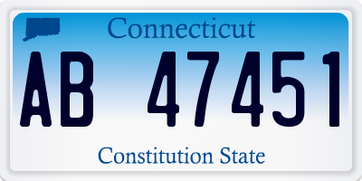 CT license plate AB47451