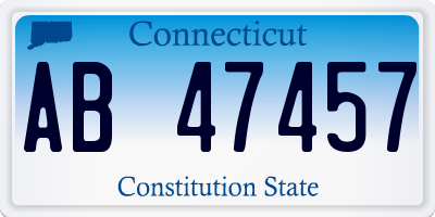 CT license plate AB47457