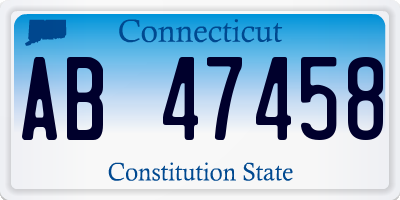 CT license plate AB47458