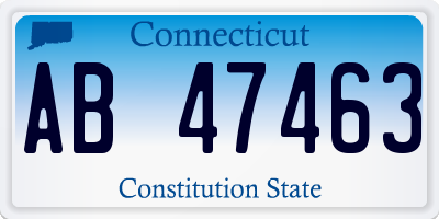 CT license plate AB47463
