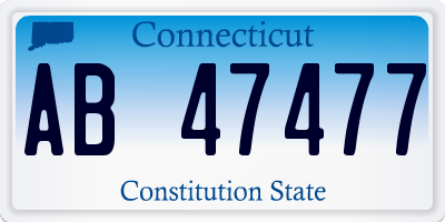 CT license plate AB47477