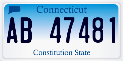 CT license plate AB47481