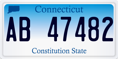 CT license plate AB47482