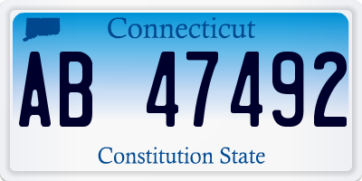 CT license plate AB47492