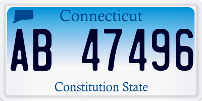 CT license plate AB47496