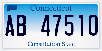 CT license plate AB47510