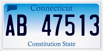 CT license plate AB47513