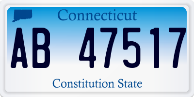 CT license plate AB47517