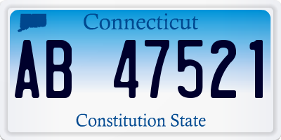 CT license plate AB47521