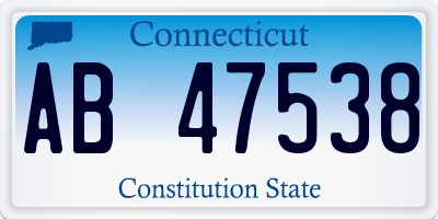 CT license plate AB47538