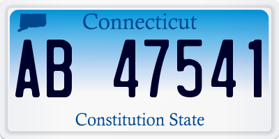 CT license plate AB47541
