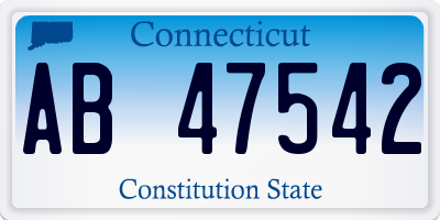 CT license plate AB47542