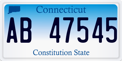 CT license plate AB47545