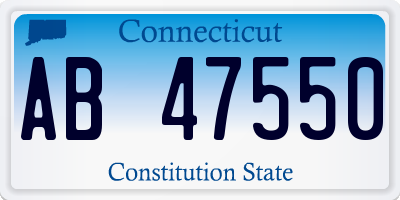 CT license plate AB47550