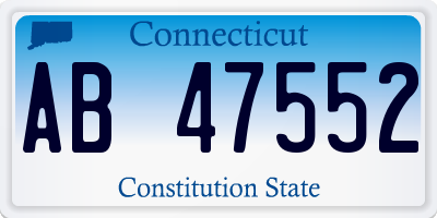 CT license plate AB47552
