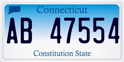 CT license plate AB47554