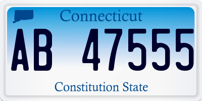 CT license plate AB47555