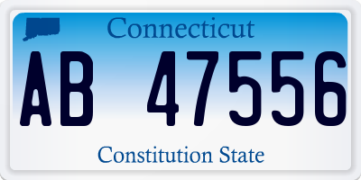 CT license plate AB47556