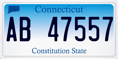 CT license plate AB47557