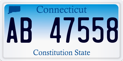 CT license plate AB47558