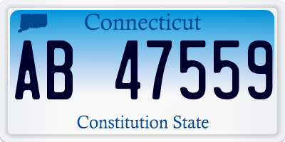 CT license plate AB47559