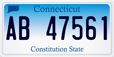 CT license plate AB47561