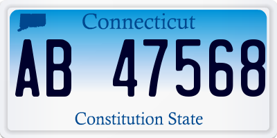 CT license plate AB47568