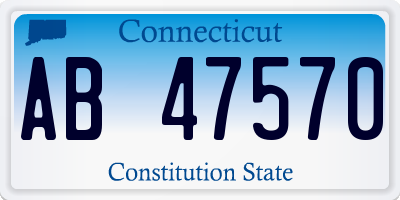 CT license plate AB47570