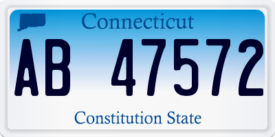 CT license plate AB47572