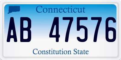 CT license plate AB47576
