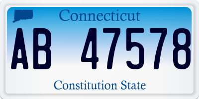 CT license plate AB47578