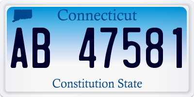 CT license plate AB47581