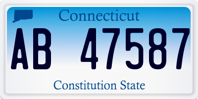 CT license plate AB47587