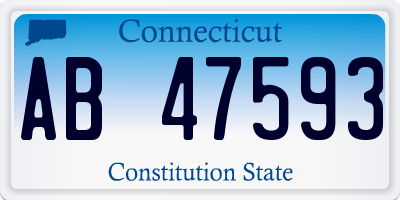 CT license plate AB47593