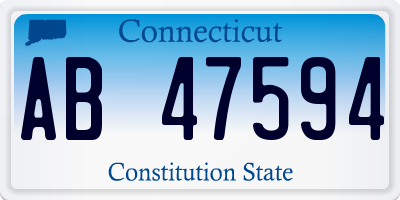 CT license plate AB47594