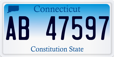 CT license plate AB47597