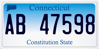 CT license plate AB47598
