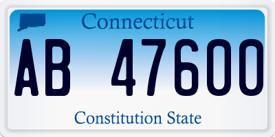 CT license plate AB47600