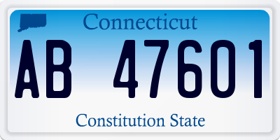 CT license plate AB47601