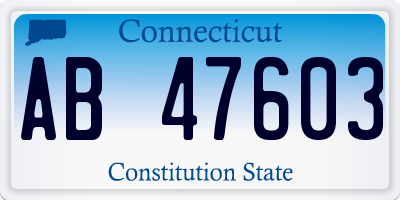 CT license plate AB47603