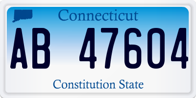 CT license plate AB47604