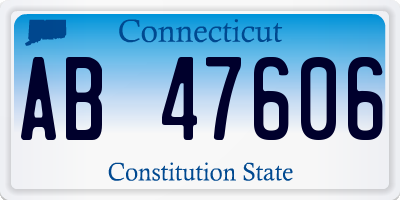 CT license plate AB47606