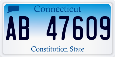 CT license plate AB47609