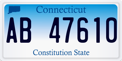 CT license plate AB47610