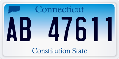 CT license plate AB47611