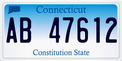 CT license plate AB47612