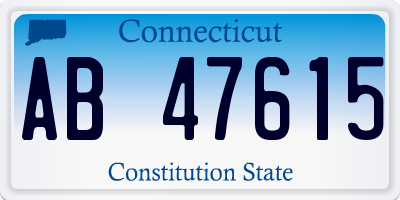 CT license plate AB47615